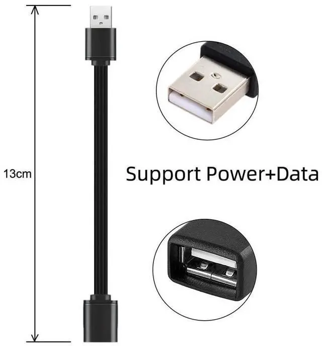 Alt view image 3 of 7 - xiwai 13cm USB 2.0 Type-A Male to Type-A Male Female Data Flat Slim FPC Cable for FPV & Disk & Phone