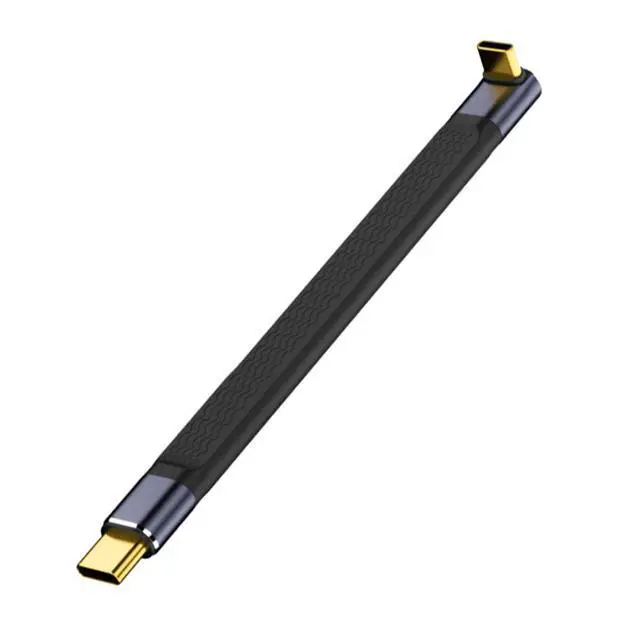 Alt view image 2 of 7 - xiwai 8K Flat Slim FPC Data Cable 240W Type-C USB-C Male to Male Up Angled USB4 40Gbps 100W Cord for Laptop Phone 13cm