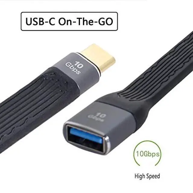 Alt view image 3 of 7 - Xiwai USB 3.1 Type C Male Host to USB3.0 Type A Female OTG Flat Slim FPC Data Cable for Laptop & Phone