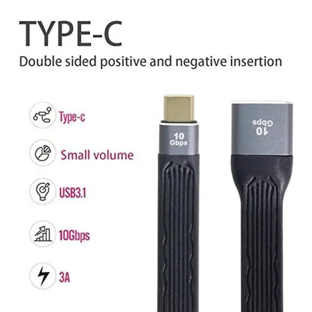 Alt view image 4 of 7 - Xiwai USB 3.1 Type C Male Host to USB3.0 Type A Female OTG Flat Slim FPC Data Cable for Laptop & Phone