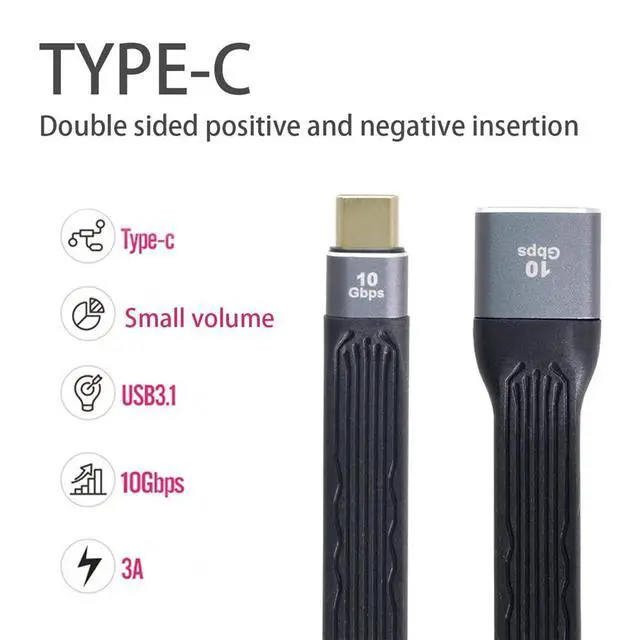 Alt view image 5 of 7 - Xiwai USB 3.1 Type C Male Host to USB3.0 Type A Female OTG Flat Slim FPC Data Cable for Laptop & Phone