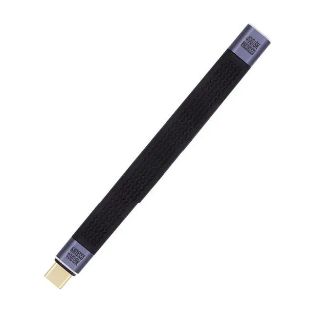 Alt view image 2 of 7 - xiwai 40Gbps USB4 Male to Female Straight Slim Flat Extension Cable 13cm with 240W Charging and 8K@60Hz Compatible with Thunderbolt3/4