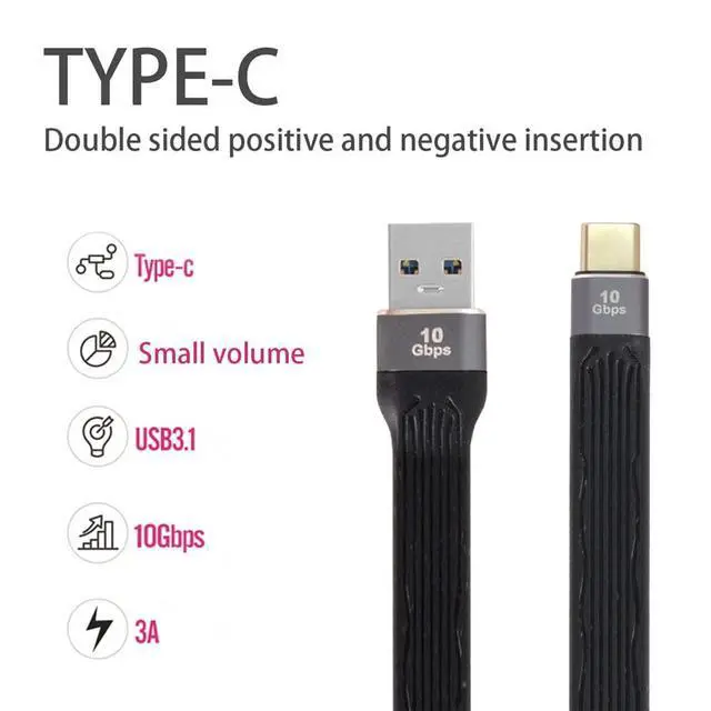 Alt view image 6 of 7 - xiwai 10Gbps USB 3.1 Type C Male Host to USB3.0 Type A Male Flat Slim FPC Data Cable for Laptop & Phone