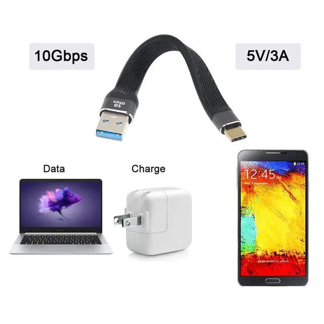 Alt view image 7 of 7 - xiwai 10Gbps USB 3.1 Type C Male Host to USB3.0 Type A Male Flat Slim FPC Data Cable for Laptop & Phone