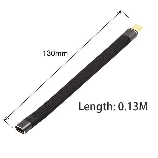 Alt view image 3 of 7 - xiwai USB4.0 Version USB4 Extension Cable 13cm Slim Flat Male to Female 40Gbps with 100W Charging and 8K@60Hz Compatible with Thunderbolt3/4