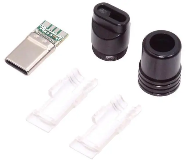 Main image of xiwai USB DIY Kit USB 3.1 Type-C Male Plug Connector Welding Solder Type with Black Aluminum Alloy Shell Customization Repair Replacement for 4.0mm~6.0mm Cable