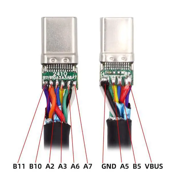 Alt view image 7 of 7 - xiwai USB DIY Kit Welding Solder Type USB 3.1 Type-C Male Plug Connector with Silver Aluminum Alloy Shell Customization Repair Replacement for 4.0mm~6.0mm Cable