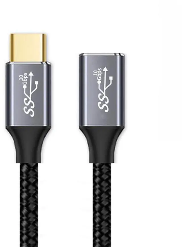 Main image of xiwai Straight USB-C USB 3.1 Type C Male to Female Extension Data Cable 10Gbps 100W with Sleeve for Laptop 2.0m