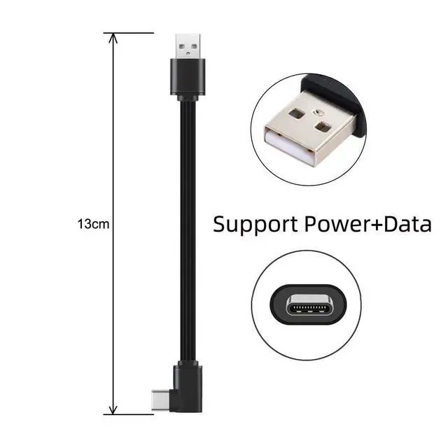 Alt view image 2 of 6 - xiwai USB 2.0 Male to USB-C Type-C Left Right Angled 90 Degree Data Flat Slim FPC Cable for FPV & Disk & Phone
