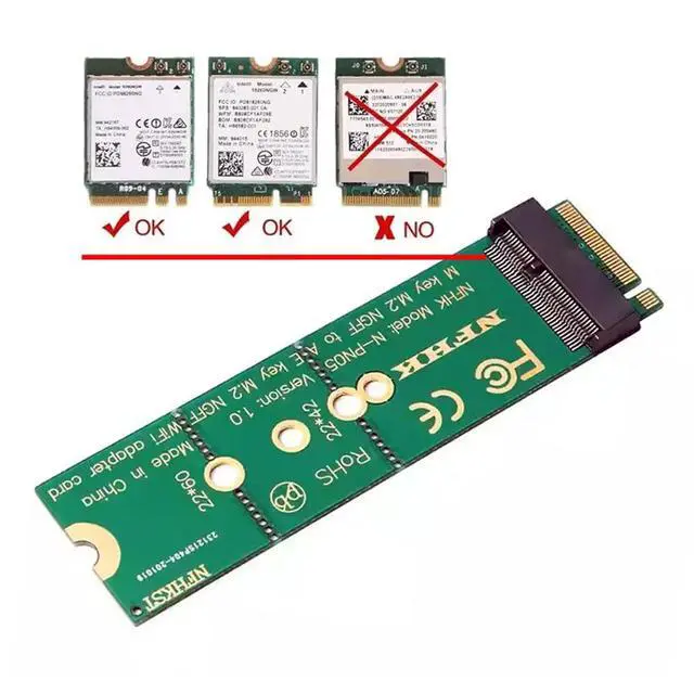 Alt view image 6 of 7 - Xiwai NGFF Riser Key-E WiFi Card Wireless to M.2 NGFF Key-M NVME SSD Adapter Compatible with Wifi6 WIFI7 Networking Card