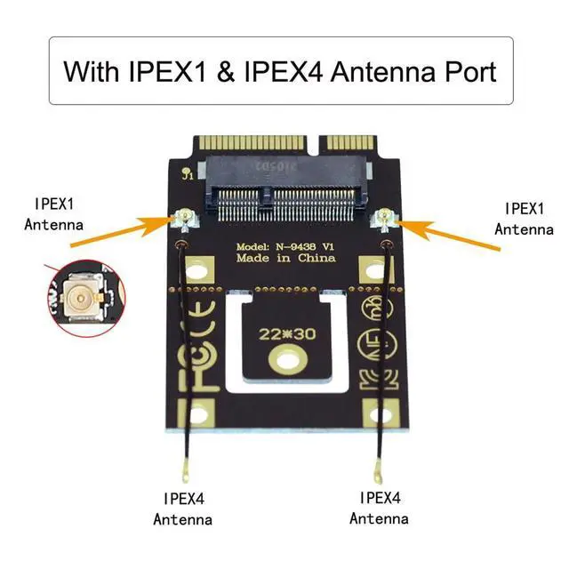 Alt view image 5 of 7 - Xiwai NGFF M.2 Key-A to Mini PCI-E PCI Express Converter Adapter for 9260 8265 7260 AC Card