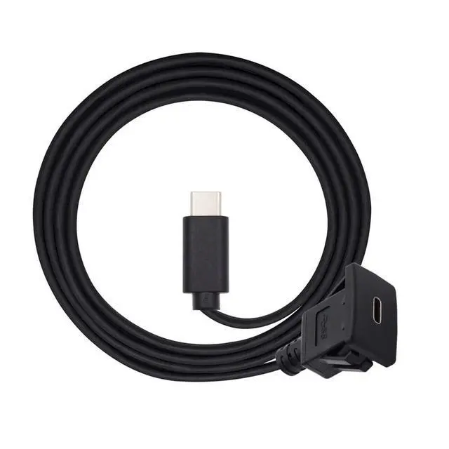 Alt view image 2 of 7 - xiwai Waterproof Dustproof USB-C Type-C USB 3.1 10Gbps Extension Flush Car Latch Mount Extension Cable for Dashboard Panel