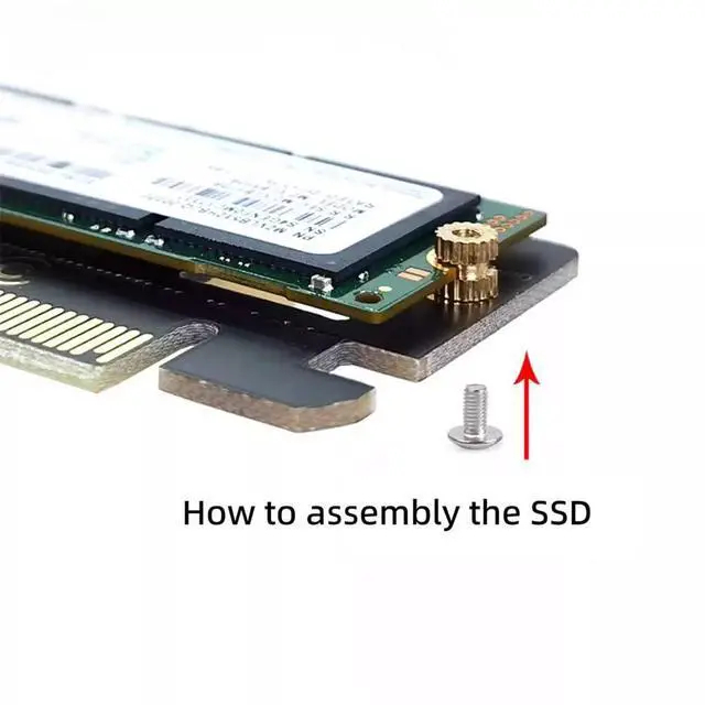 Alt view image 4 of 5 - JSER SER NVME to PCI-E 4.0 Low Profile PCI-E 3.0 x1 Lane to M.2 NGFF M-Key SSD Nvme AHCI PCI Express Adapter Card