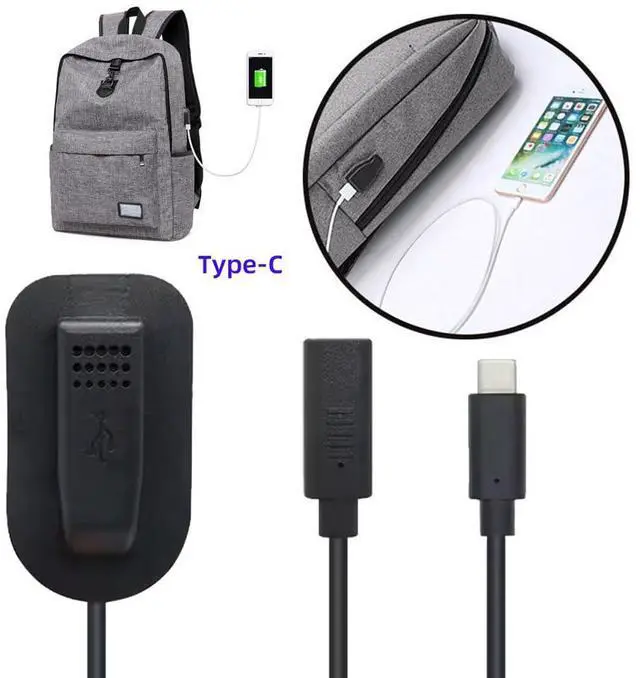 Alt view image 4 of 7 - 65W USB-C Type-C Extension Cable Male to Female for Backpack Charging Practical Convenient Outdoor Travel Camping External