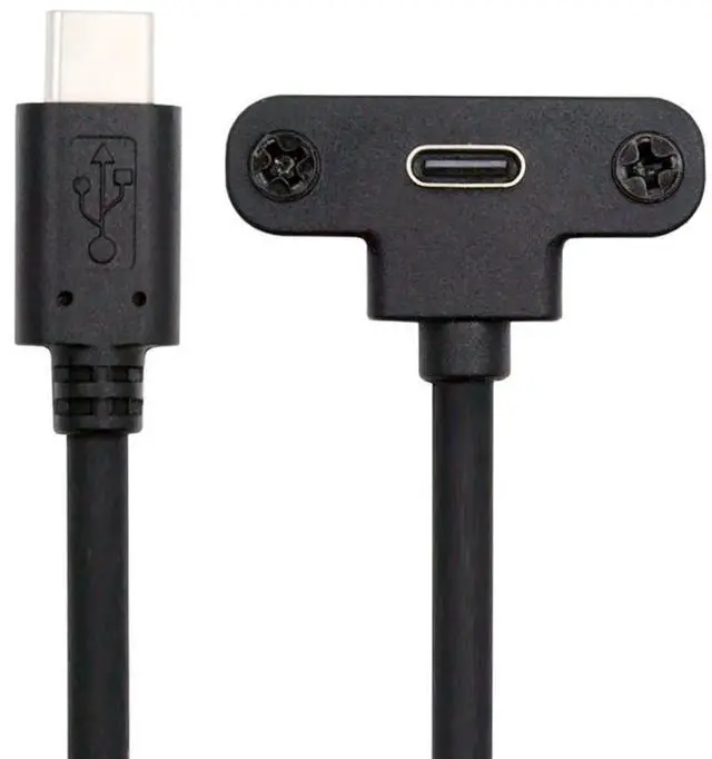 Main image of xiwai USB-C 480Mbps Extension Data Cable USB Type-C Male to Up Angled Female with Screw Locking Fixed Panels Extender for Camera VR 0.3M