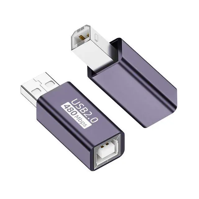 Alt view image 2 of 7 - xiwai USB 2.0 B Type Female to Type-A & Type-B Male Adapter, 2 Pack Extension Connector for Printer Scanner Disk