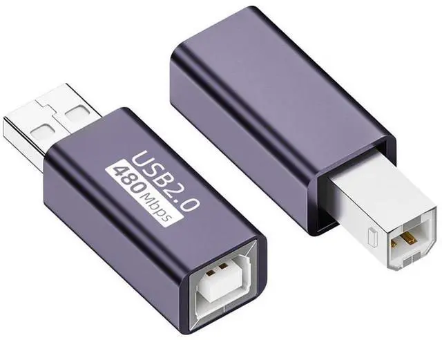 Main image of xiwai USB 2.0 B Type Female to Type-A & Type-B Male Adapter, 2 Pack Extension Connector for Printer Scanner Disk