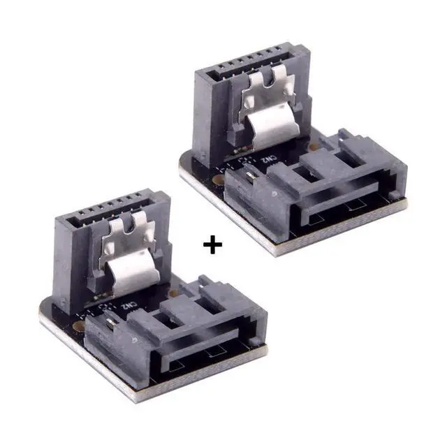 Alt view image 2 of 7 - xiwai SATA 7Pin Female to 7pin Male 90 Degree Angled Adapter Mainboard Motherboard for Desktops SSD HDD