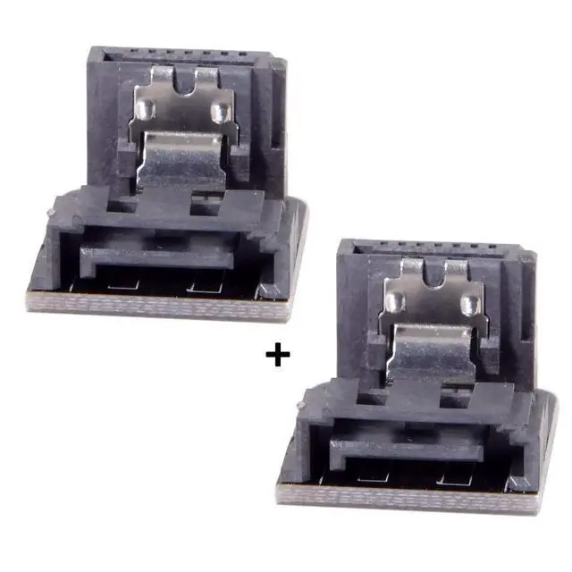 Alt view image 3 of 7 - xiwai SATA 7Pin Female to 7pin Male 90 Degree Angled Adapter Mainboard Motherboard for Desktops SSD HDD