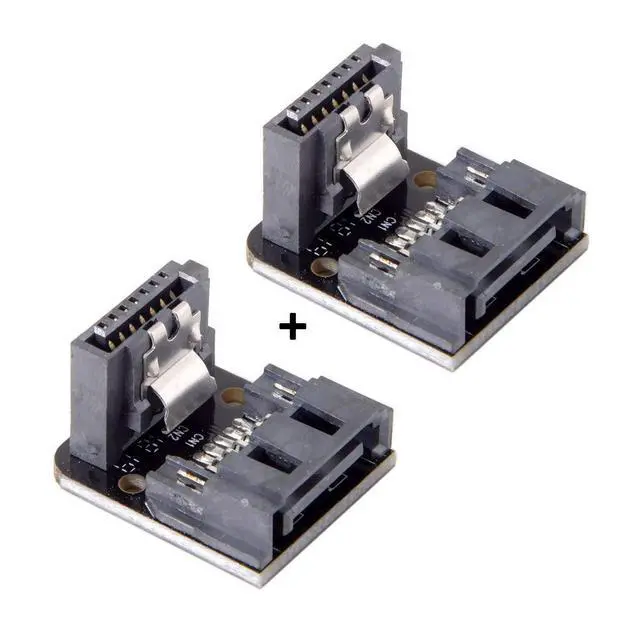Alt view image 4 of 7 - xiwai SATA 7Pin Female to 7pin Male 90 Degree Angled Adapter Mainboard Motherboard for Desktops SSD HDD