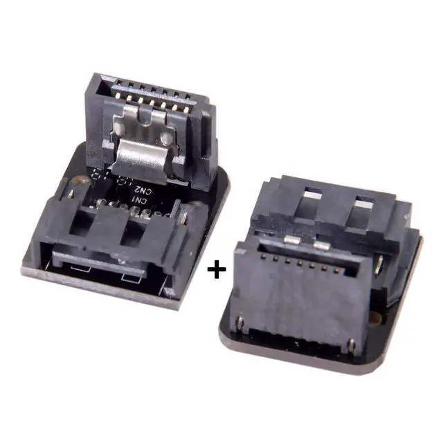 Alt view image 5 of 7 - xiwai SATA 7Pin Female to 7pin Male 90 Degree Angled Adapter Mainboard Motherboard for Desktops SSD HDD