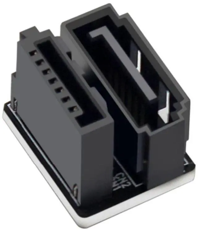 Main image of xiwai Single SATA 7Pin Female to 7Pin Male Angled Adapter 360 Degree for SSD HDD Mainboard Desktops Motherboard