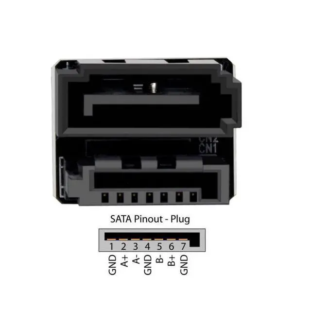 Alt view image 5 of 5 - xiwai Single SATA 7Pin Female to 7Pin Male Angled Adapter 360 Degree for SSD HDD Mainboard Desktops Motherboard