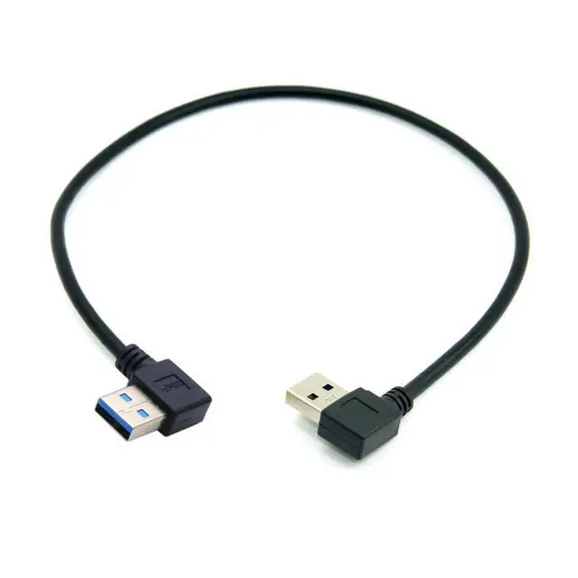 Alt view image 4 of 7 - JSER USB 3.0 Type A Male 90 Degree Left Angled to USB 3.0 A Type Right Angled Extension Cable Dual Angled Type 20cm