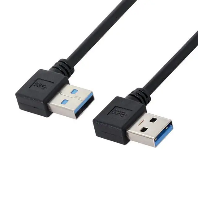 Alt view image 7 of 7 - JSER USB 3.0 Type A Male 90 Degree Left Angled to USB 3.0 A Type Right Angled Extension Cable Dual Angled Type 20cm