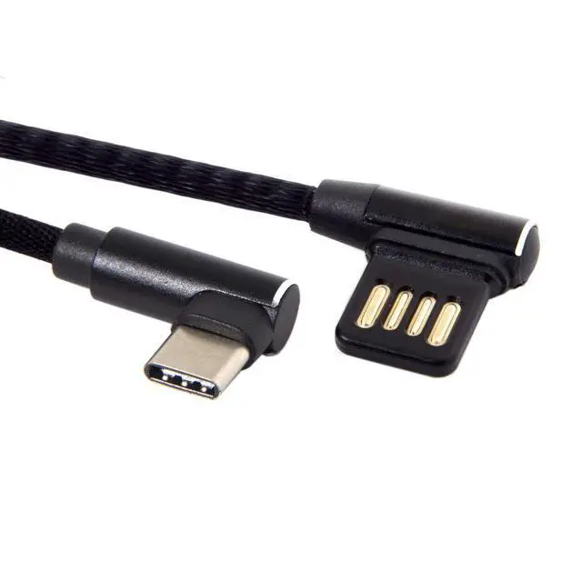Alt view image 2 of 7 - JSER USB-C 3.1 Type-C Male to Left Angled 90 Degree USB 2.0 Data Cable 15cm Dual Angled Type (Type-C)