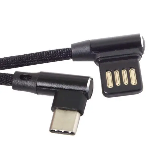 Alt view image 5 of 7 - JSER USB-C 3.1 Type-C Male to Left Angled 90 Degree USB 2.0 Data Cable 15cm Dual Angled Type (Type-C)