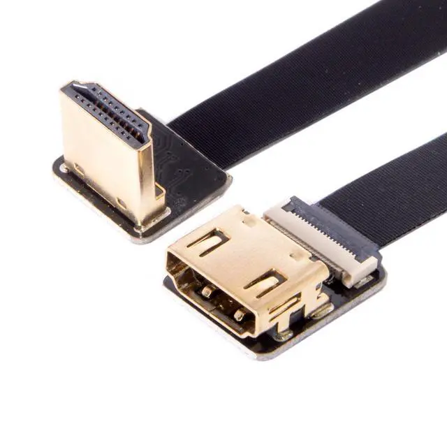 Alt view image 3 of 7 - JSER CYFPV Down Angled 90 Degree HDMI Male to Female FPC Flat Cable for HDTV Multicopter Aerial Photography (0.5m)