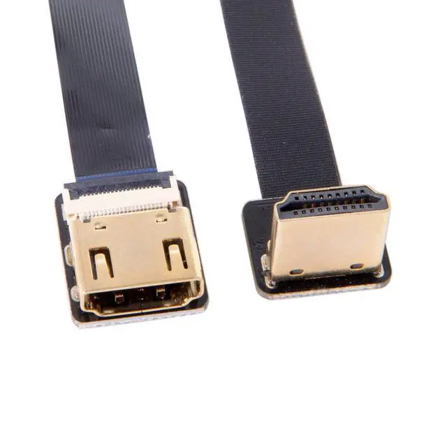 Alt view image 4 of 7 - JSER CYFPV Down Angled 90 Degree HDMI Male to Female FPC Flat Cable for HDTV Multicopter Aerial Photography (0.5m)