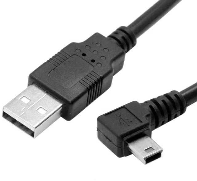 Main image of JSER Mini USB Type-B 5pin Male Left Angled 90 Degree to USB 2.0 Male Power Data Cable 180cm