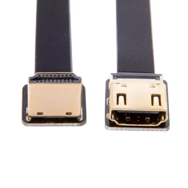 Alt view image 6 of 7 - JSER CYFPV Down Angled 90 Degree HDMI Male to Female FPC Flat Cable for HDTV Multicopter Aerial Photography (0.5m)
