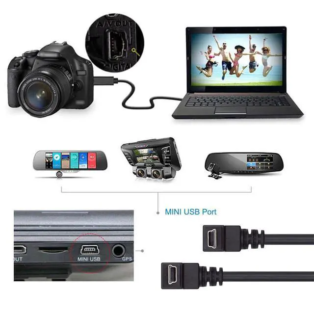 Alt view image 5 of 7 - JSER Mini USB B Type Down & Up Angled 90 Degree to USB 2.0 Male Data Power Cable 2pcs/lot 50cm
