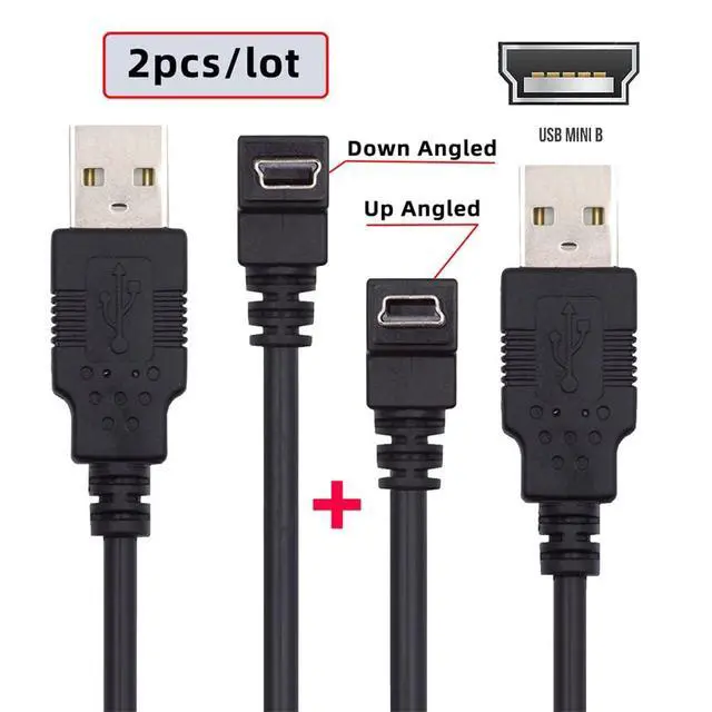 Alt view image 3 of 7 - JSER Mini USB B Type Down & Up Angled 90 Degree to USB 2.0 Male Data Power Cable 2pcs/lot 50cm