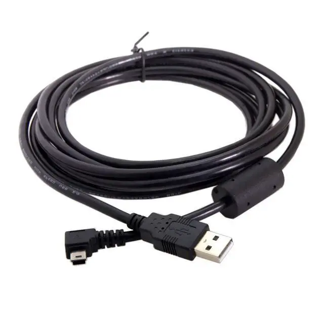 Alt view image 3 of 7 - JSER Mini USB B Type 5Pin Male Left Angled 90 Degree to USB 2.0 Male Data Cable with Ferrite 3.0m