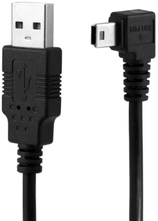 Main image of JSER Mini USB B Type 5Pin Male Left Angled 90 Degree to USB 2.0 Male Data Cable with Ferrite 3.0m