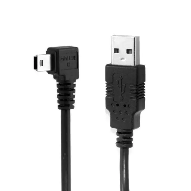Alt view image 2 of 7 - JSER Mini USB B Type 5Pin Male Left Angled 90 Degree to USB 2.0 Male Data Cable with Ferrite 3.0m