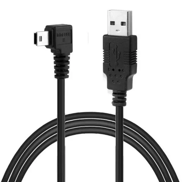 Alt view image 5 of 7 - JSER Mini USB B Type 5Pin Male Left Angled 90 Degree to USB 2.0 Male Data Cable with Ferrite 3.0m