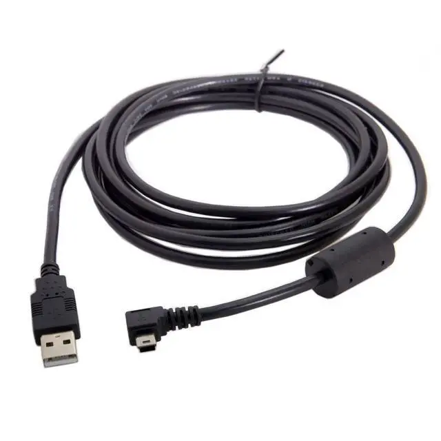 Alt view image 6 of 7 - JSER Mini USB B Type 5Pin Male Left Angled 90 Degree to USB 2.0 Male Data Cable with Ferrite 3.0m