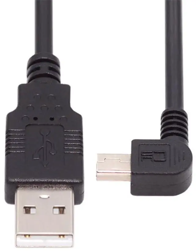 Main image of JSER Mini USB Type-B 5pin Male Left Angled 90 Degree to USB 2.0 Male Power Data Cable 50cm