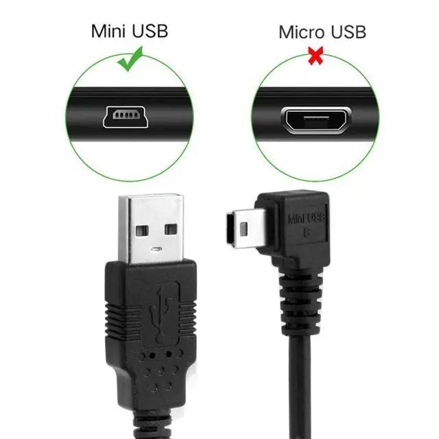 Alt view image 6 of 7 - JSER Mini USB Type-B 5pin Male Left Angled 90 Degree to USB 2.0 Male Power Data Cable 50cm