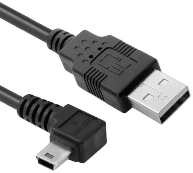 Main image of JSER Mini USB B Type 5pin Male Right Angled 90 Degree to USB 2.0 Male Data Cable with Ferrite 3.0m (300cm)