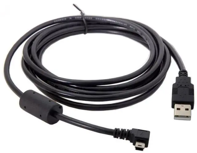Alt view image 3 of 7 - JSER Mini USB B Type 5pin Male Right Angled 90 Degree to USB 2.0 Male Data Cable with Ferrite 3.0m (300cm)
