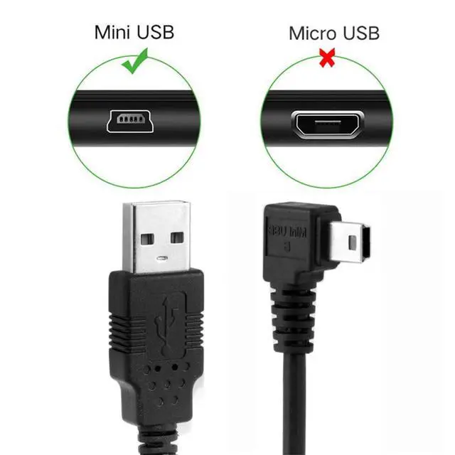 Alt view image 4 of 7 - JSER Mini USB Type-B 5pin Male Right Angled 90 Degree to USB 2.0 Male Power Data Cable 50cm