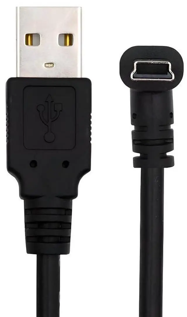 Main image of JSER Mini USB2.0 Type-B 5Pin Male Up Angled 90 Degree Connector to USB 2.0 Male Type-A Power Data Cable 150cm for Camera GPS MP3 MP4
