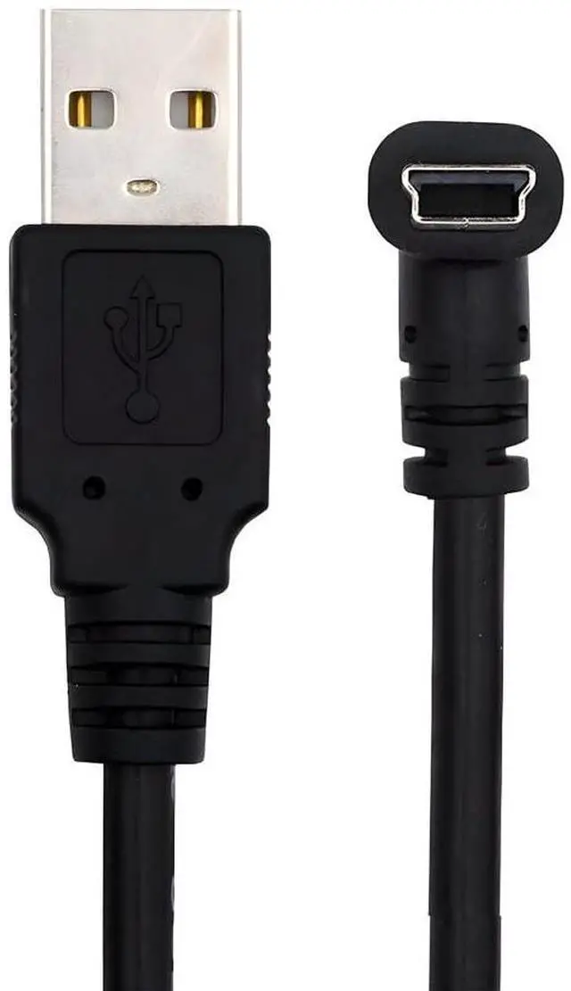 Main image of JSER Mini USB2.0 Type-B 5Pin Male Down Angled 90 Degree Connector to USB 2.0 Male Type-A Power Data Cable 150cm for Camera GPS MP3 MP4
