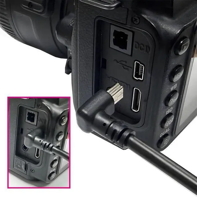 Alt view image 6 of 7 - JSER Mini USB2.0 Type-B 5Pin Male Down Angled 90 Degree Connector to USB 2.0 Male Type-A Power Data Cable 150cm for Camera GPS MP3 MP4